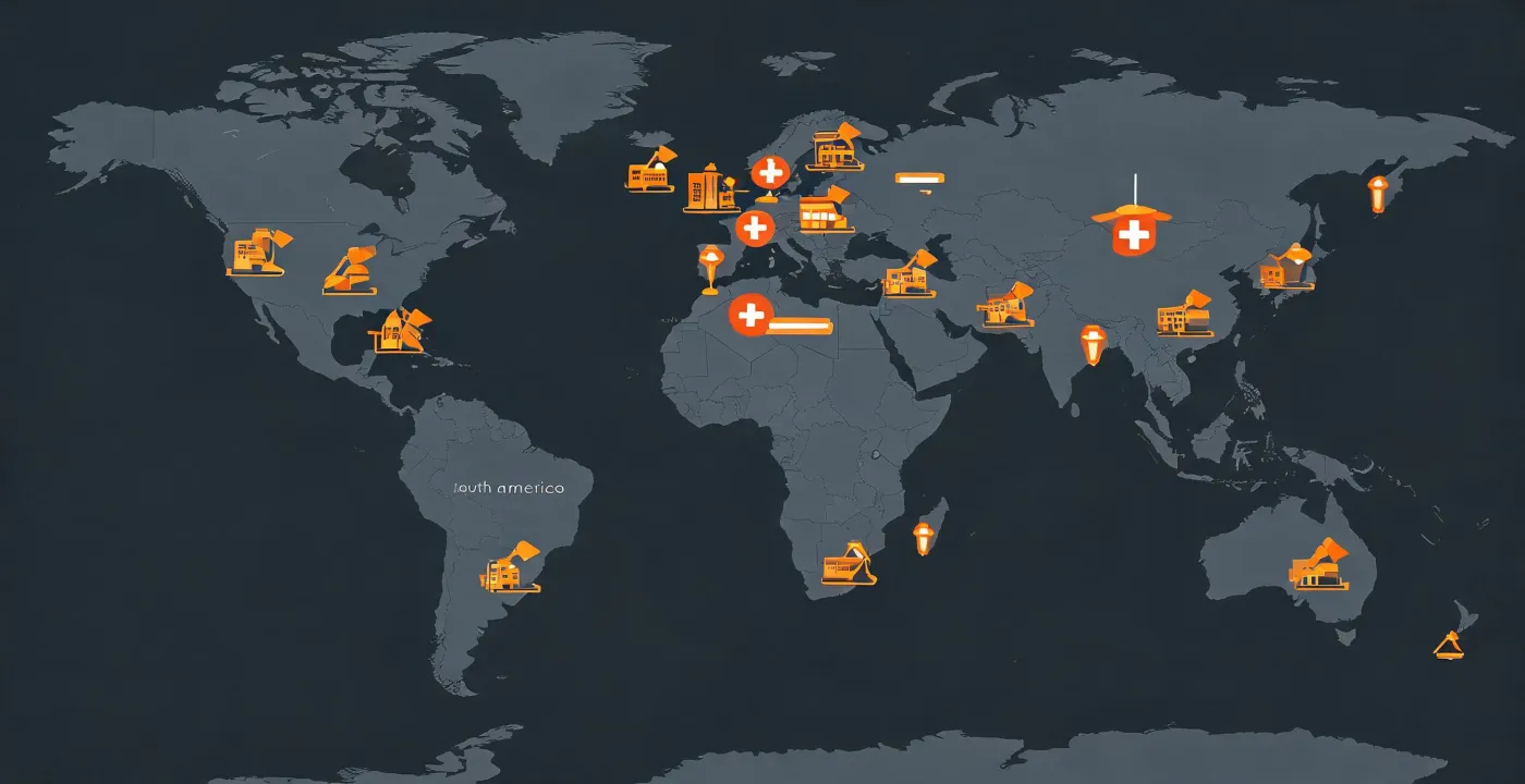 Map of commercial lighting application regions and project types