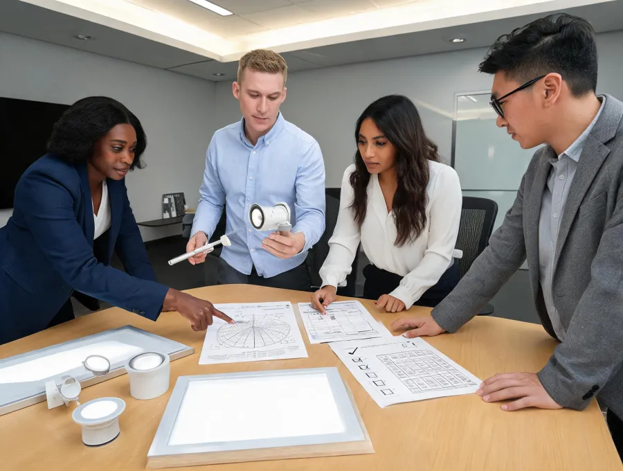 Commercial lighting sample review and project coordination